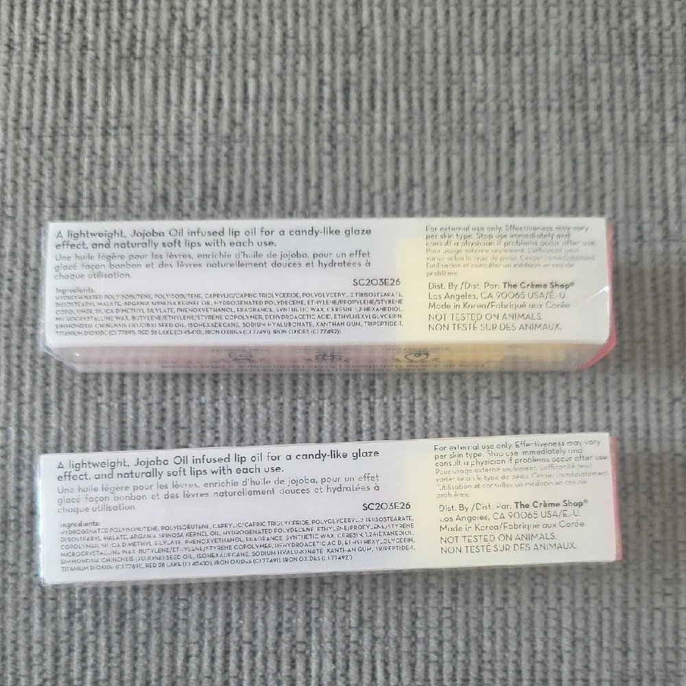 The Creme Shop Lip Oil Elixir, New, Two Sticks, Tinted Jelly